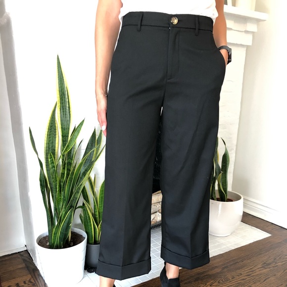 Zara Wide Leg Cropped Pant - Picture 1 of 4